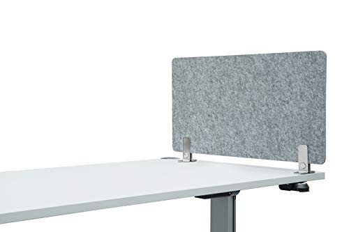 Acoustic Screen Vlies „small“ inkl. Füße | Schreibtisch-Sichtschutz B75 x H40 x T0,8cm |Trennwand schirmt optisch, akustisch u. hygienisch ab | Hygieneschutz aus blickdichtem Akustik-Vlies grau Cover