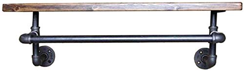Support de conduite d'eau en fer et bois de 3 cm pour étagère murale rétro