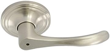 Better Home Products Sea Cliff Privacy Lever | Bedroom/Bathroom Privacy Door Levers Wave Style Handles - Satin Nickel