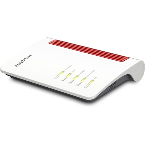 AVM Fritz!Box 5530 Fiber Edition XGS-PON Modem Routeur Fibre Optique et Mesh Master avec Wi-FI 6 jusqu'à 2400 Mbit/s (5 GHz) + 600 Mbit/s (2,4 GHz), LAN 2,5 Gigabit, 4X Gigabit-LAN, 2X USB 3.0