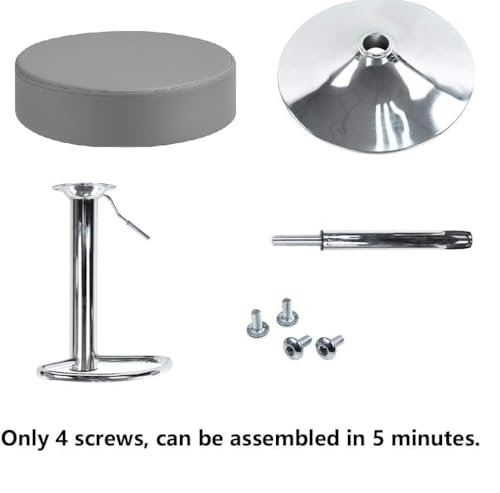 CSS ® Furniture Bar Stool -Essilor PU 360?Height 24 to 32 inches Adjustable Kitchen/Office/Bar/Shop/Restaurant Stool (Grey)