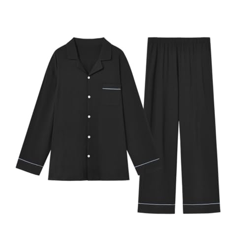 Men's Pajamas Spring and Fall Models of Long-sleeved Thin Cardigan Loungewear Suit Can be Worn External