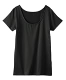[ニッセン] インナーシャツ レディース 夏 あせいづこ 半袖インナー 吸汗速乾 UVカット 抗菌防臭 黒 M