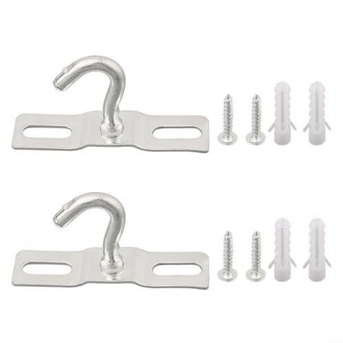 LifenaviStore Ganchos de pared de acero inoxidable de diseño elegante adecuados para varias aplicaciones, incluyendo cestas de plantas y linternas (70 x 1.5)