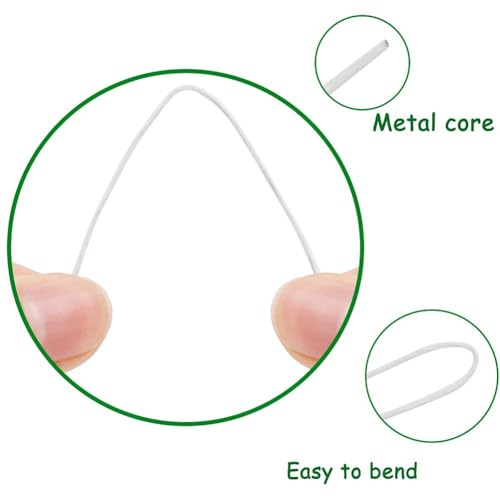 Image of CAKE DECOR White Floral Stem Wire for Artificial Flower Making - 22 Gauge, Flexible and Durable Craft Wire for Cake Decorating and Floral Arrangements