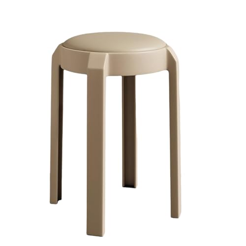 Taburete apilable de plástico con cojín, ligero y portátil para cocina, dormitorio y comedor
