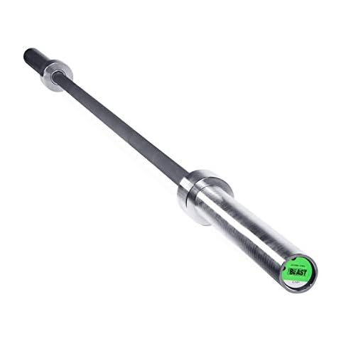 Cap Barbell THE BEAST Olympic Bar | For Weightlifting and Power Lifting, THE BEAST - Black/Chrome, No Center Knurl, 7' Olympic, (OBIS-86B) New Version Cover