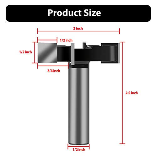 CNC Spoilboard Surfacing Router Bits, 1/2 inch Shank 2 inch Cutting Diameter, Slab Flattening Router Bit Planing Bit Wood Milling Cutter Planer Woodworking Tool by SIMILKY (1/2 Shank 4 Wings)