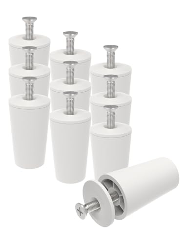 Ipow 10 pcs Topes Persiana Blanco 40 mm, Tope para Contraventana Enrollable con Tornillos M5*40 y Arandelas, Shutter Stops Plástico, Amortiguador para Persianas Generales