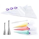 SGVA Disposable Pastry Piping Bags 12-Inch for Cake Decoration, 50pcs Cupcake Icing Bags & 2pcs...