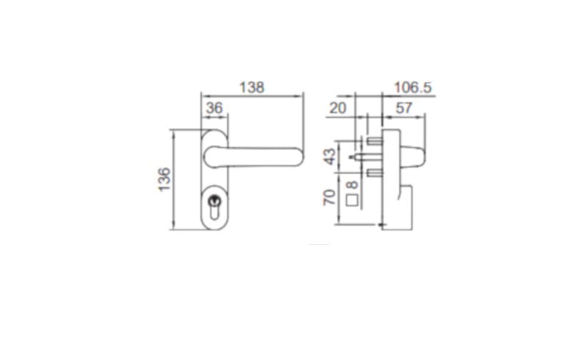COMMANDE EXTÉRIEUR ANTIPANIC EASY-CIL 1190 NOIR