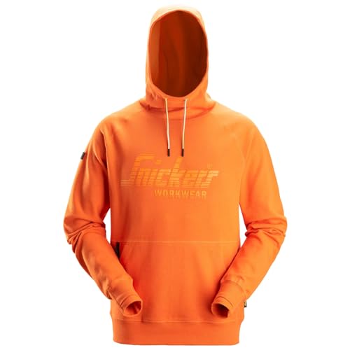 Snickers Workwear Mens Logo Hoodie Sweatshirt 2894 (UK, Alpha, XL, Regular, Regular, Warm Orange)