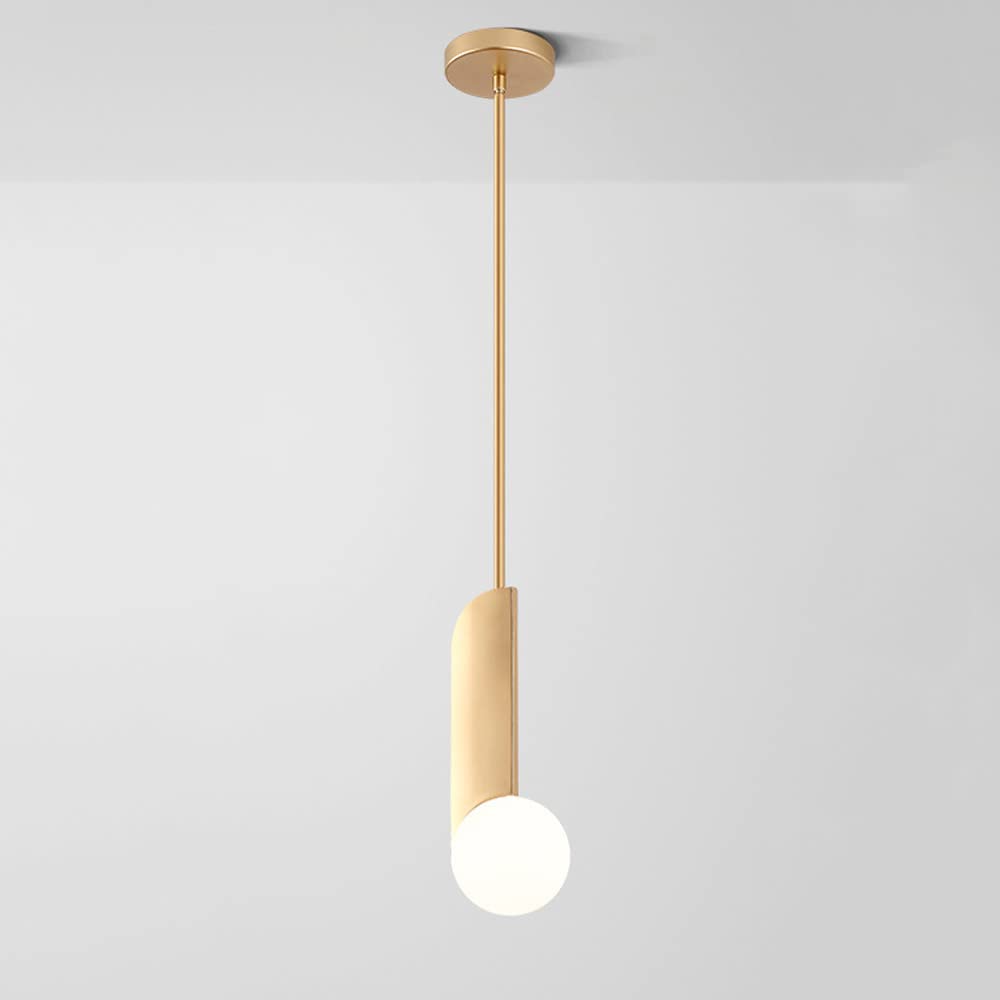 CSXSXAUO Nordic Globe Pendant Light White Glass Hanging Lamp Gold Mini Chandelier, Single Kitchen Island Lighting Fixture Dining Room Bedroom Drop Ceiling G9 Suspended Lamps Star of