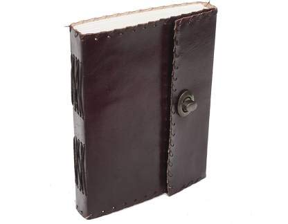 Crafting with Love A Beautiful Handmade Brown Button Leather Diary, LXW : 6"X 8", Weight : 450 GM