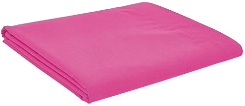 British Home Bedding - Plain Polycotton Percale Flat Bed Sheets - Premium Deluxe Hotel Quality (Fuscia Pink, Single)