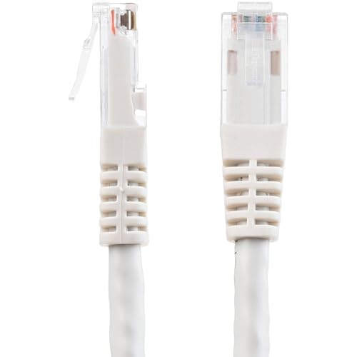 Image of StarTech.com 15ft CAT6 Ethernet Cable - White CAT 6 Gigabit Ethernet Wire -650MHz 100W PoE++ RJ45 UTP Molded Category 6 Network /Patch Cord w /Strain Relief /Fluke Tested UL /TIA Certified (C6PATCH15WH)