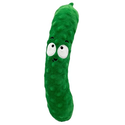 Huxley & Kent Funny Dog Toy w/Squeaker Power Plush Squeaky Dog Toys for Small Medium & Large Dogs Soft Stuffed Animal for Indoor Play & Fetch - Fetchies Dell Pickle Large