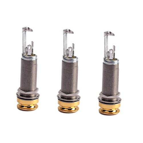 ibasenice 3pcs End Pin Jack Socket Set Gt224 Brass Cylinder Bass Guitar Accessory Effortless Tuning