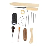 DIYEAH 21 Stück Teiliges Buchbindewerkzeugset mit Gewachstem Leinenfaden Großen Öhrnadeln Gebogenen Nadeln Knochenspatel und Ahle Langlebig Präzise und Ergonomisch für DIY Buchbinderei