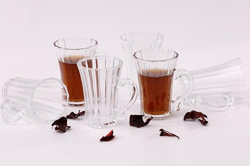 Image of 6-Piece Premium Transparent Glass Tea Cup Set - 95ml Minimalist Design Glass Cups for Tea & Coffee, Classic Clear Drinkware, Elegant & Durable - Ideal for Gifting and Daily Use