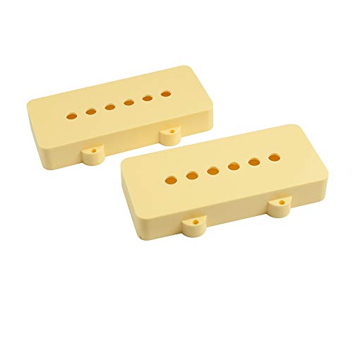 WD MUSIC Replacement Pickup Cover Set Of 2 For Fender Jazzmaster WY}X^[ sbNAbvJo[Zbg (Open, Ivory)