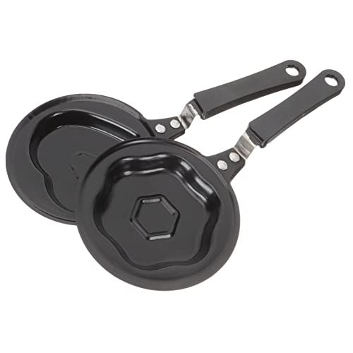 Cabilock 2Pcs Heart Shaped Non Stick Egg Frying Pan Multi Function Breakfast Cookware and Heat Resistant for Making Omelettes and Pancakes for Sharing