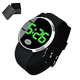 HpLive Reloj de pulsera para mujer y hombre, reloj digital infantil con pantalla grande, creativo reloj electrónico para salpicadero de plástico ABS, carcasa seleccionable (verde negro)