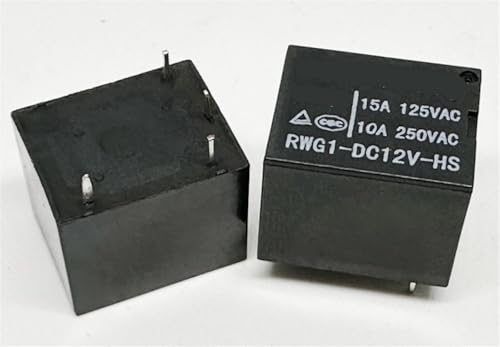 Relé T73A-12V-10A RWG1-DC12V-HS de 4 pines para solucionar cortes por sobrecarga