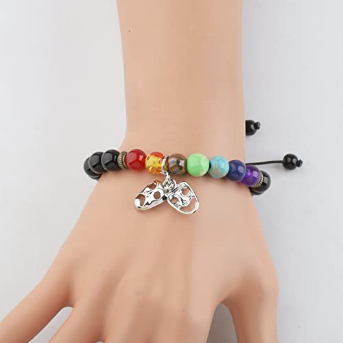 BEKECH Drama Mask Bracelet Stage Crew I Work In The Shadows Theatre Jewelry Stage Manager Gifts Tragedy Masks Charm Bracelet3