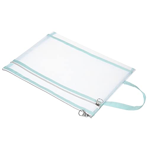 Bolsa de archivos A4 de malla con asa organizador de documentos de nylon verde PATIKIL