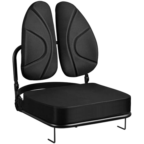 Dual-Backrests Ergonomic Stadium Seats with Back Support and Cushion,Portable Bleacher Chair with Cup Holder and Shoulder Strap,Folding Stadium Seat with 6Reclining Back for Sports Events and Concerts