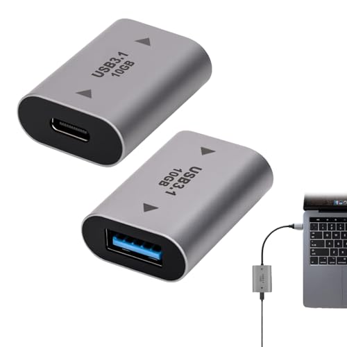 ZFRITP 2 piezas adaptador USB C hembra a USB hembra 3.1 Gen2, convertidor USB 3.1 A a USB tipo C, 10gbps, soporte de sincronización y carga para ordenador portátil, PC