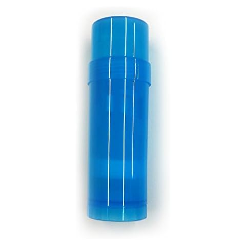 (24) Empty Clear Plastic Deodorant Containers - 2.2 Oz Cylinders (Blue) Cover