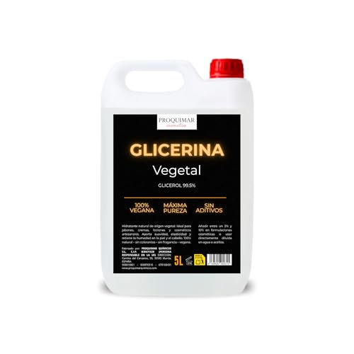 Glicerina Vegetal 5 Litros | Grado Farmacéutico y Cosmético | Hidratante Natural para Piel, Jabones, Cosmética, Vapers y Productos Caseros | Sin Olor ni Color