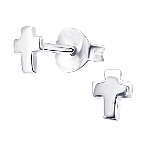 Laimons Ladies’ Earrings Ladies’ Jewellery crucifix design very small glossy 925 Sterling silver Cover