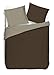 Vision – Bettbezug wendbar, 100% Baumwolle, Schokoladenbraun/Taupe, 240 x 220 cm