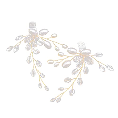 Holibanna Schuhclips Hochzeit Strass Kristall Perlen Schuhschmuck Hochzeit Brautschuhe Schuhschnallen Dekoration DIY Schuh Zubehör 1 Paar Weiß