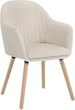 WOLTU Silla de Comedor y Cocina con Respaldo Mediano,Blanco Crema