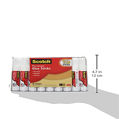 Scotch Glue Stick, .28 Oz, 18-Pack, Acid Free And Non-Toxic (6008-18) #TOP5