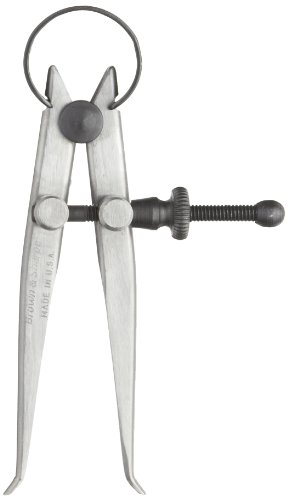 TESA Brown & Sharpe 599-815-10 Spring Nut Inside Spring Caliper, Stainless Steel, Flat Leg, 0-10" Range