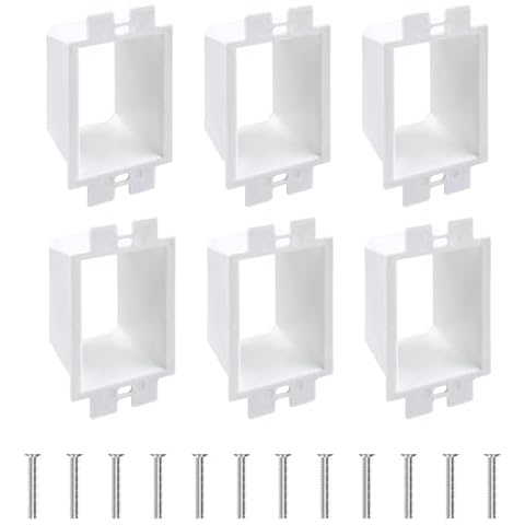 6 Pcs BE1-2 Electrical Outlet Box Extenders, Electrical Box Extender, 1 Gang Power Outlet Box Extender, Electric Box Extenders for Outlets, Single Gang Electric Outlet Box Extension with 12 Screws Cover
