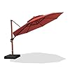 PURPLE LEAF 12ft Patio Umbrella Outdoor Round Umbrella Large Cantilever Umbrella Windproof Offset Umbrella Heavy Duty Sun Umbrella for Garden Deck Pool Patio Brick Red