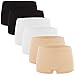 Fabio Farini Damen Panties 6er Pack Hipsters Boxershorts nahtlos, Seamless aus weichem Microfaser-Gewebe 2X Weiß/2x Schwarz/2x Apricot S-M (36/38)
