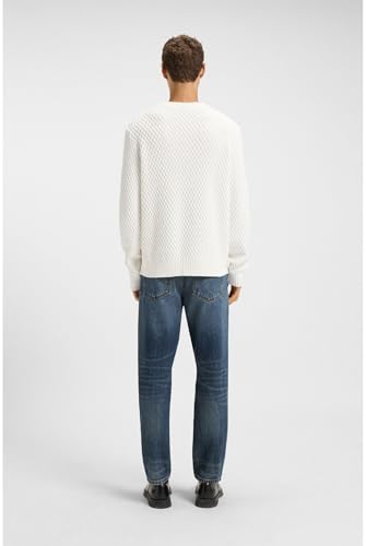 HUGO Hommes Syer Pull en Maille de Coton et Texture Premium 3D - 4