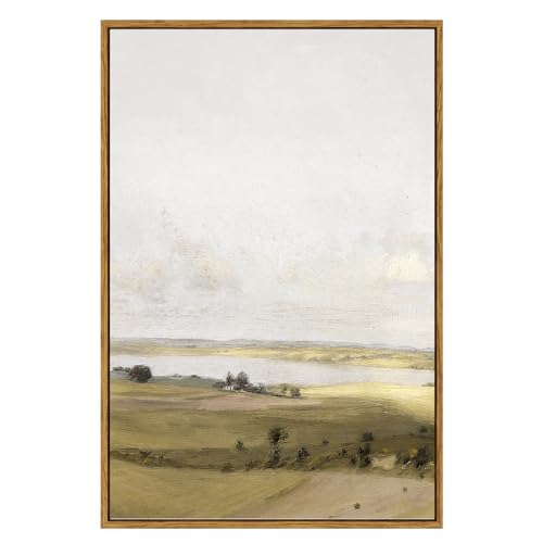 VIYYIEA Vintage Nature Large Framed Wall Art, View of Hilly