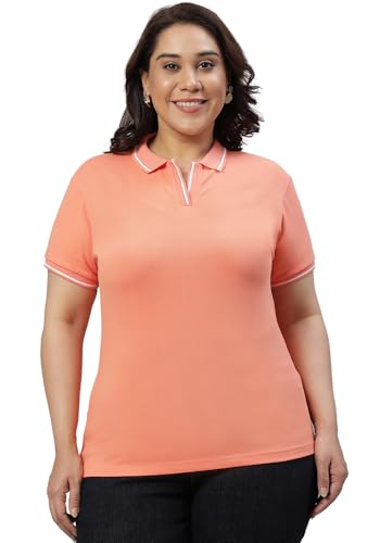 Image of Wear Your Opinion Women's Plus Size Tipped Collar Neck Polo Tshirt
