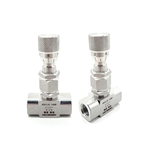 Vanne à pointeau BSPP 2mm droite en inox 304 pour micro-régulation de débit - 4