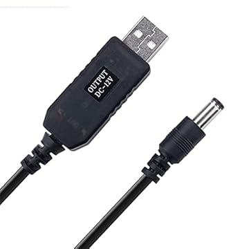 gofidin 3 cabos USB 2,1 x 5,5 mm cabo de elevação CC 5 V para 12 V para roteador WiFi, modem, ventilador, alto-falante, WiFi para Powerbank, conversor