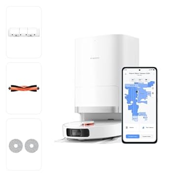 Xiaomi Robot Vacuum X20+ com estação base inteligente multifuncional 6000Pa, potência de sucção, navegação a laser LDS, controle de voz, molhado e seco, 4 L, 30 W, C101, branco