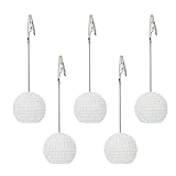 RONRONS 5 Pack Resin Ball Base Memo Clip Holder Stand Note Paper Clip Pictures Card Display with Alligator Clip,Golf